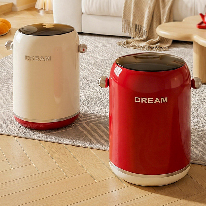 Trash Can for Kitchen and Home Use, 2026 New Model, High Aesthetic Value, with Lid, Movable, Large Capacity Waste Bin for Living Room and Bathroom