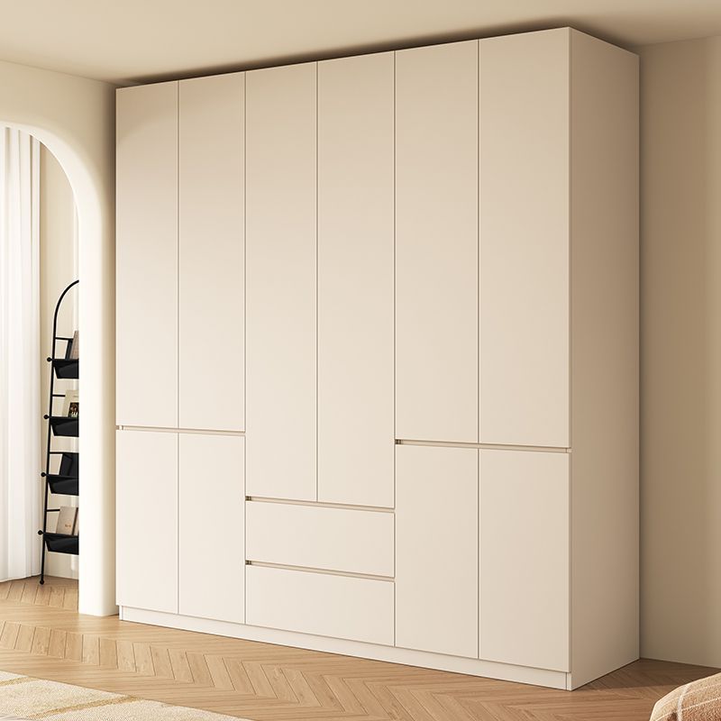 Solid Wood Wardrobe for Home Bedroom, Modern and Simple, Handle-Free, Easy to Assemble, Storage, Children's Wardrobe, Available for Cross-Border Wholesale