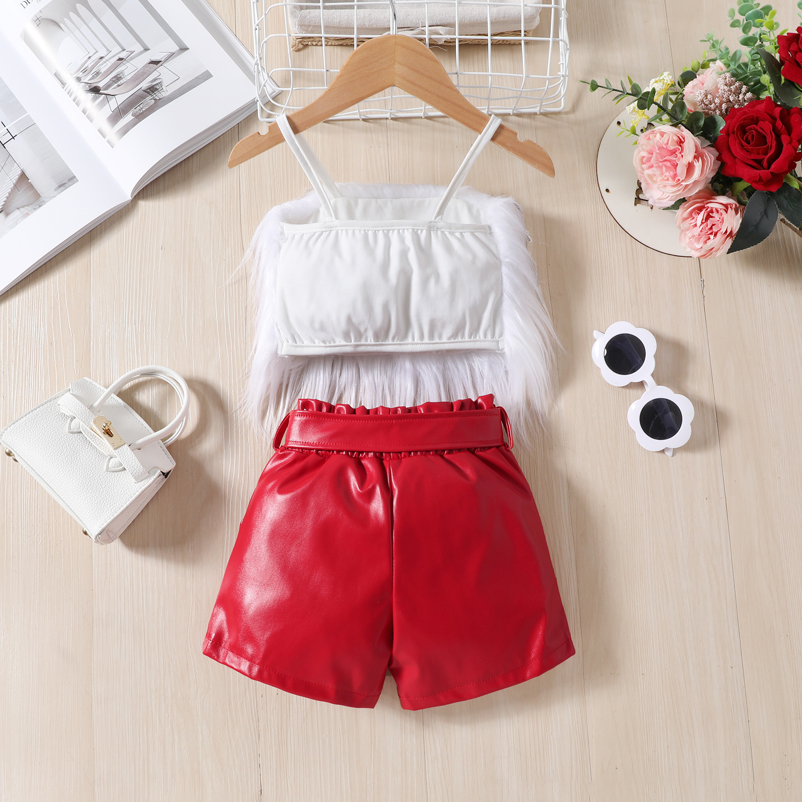 Elegant Solid Color Cotton Girls Clothing Sets display picture 4
