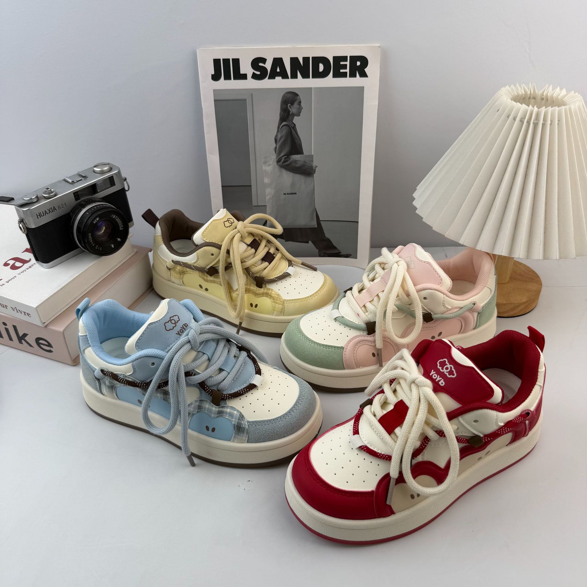 Yuanbo Nichong retro puerto zapatos de skate para mujeres 2025 otoño nuevo estilo universal zapatos chique estudiantes zapatos de mujer de suela gruesa