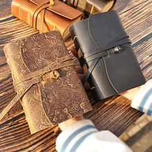 真皮线装笔记本 手工牛皮本怀旧复古记事本疯马皮400页手账日记本