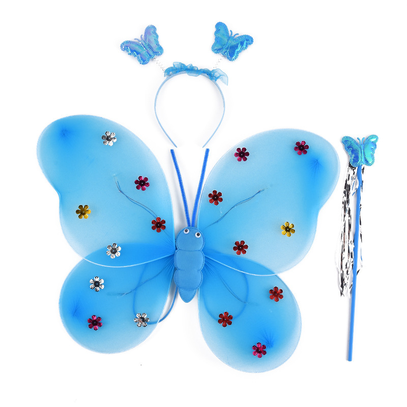 Alas de mariposa luminosas para niños apoyos de disfraces alas de Ángel luminosas 20 luces alas de mariposa conjunto de tres piezas