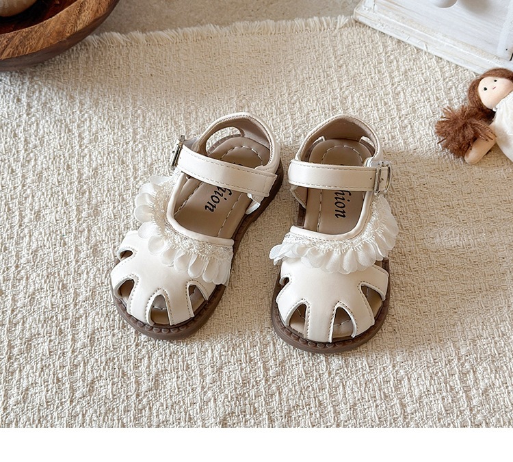 Princess Lace Sandals For Toddlers With Soft Sole Closed Toe Beach_voghion.com