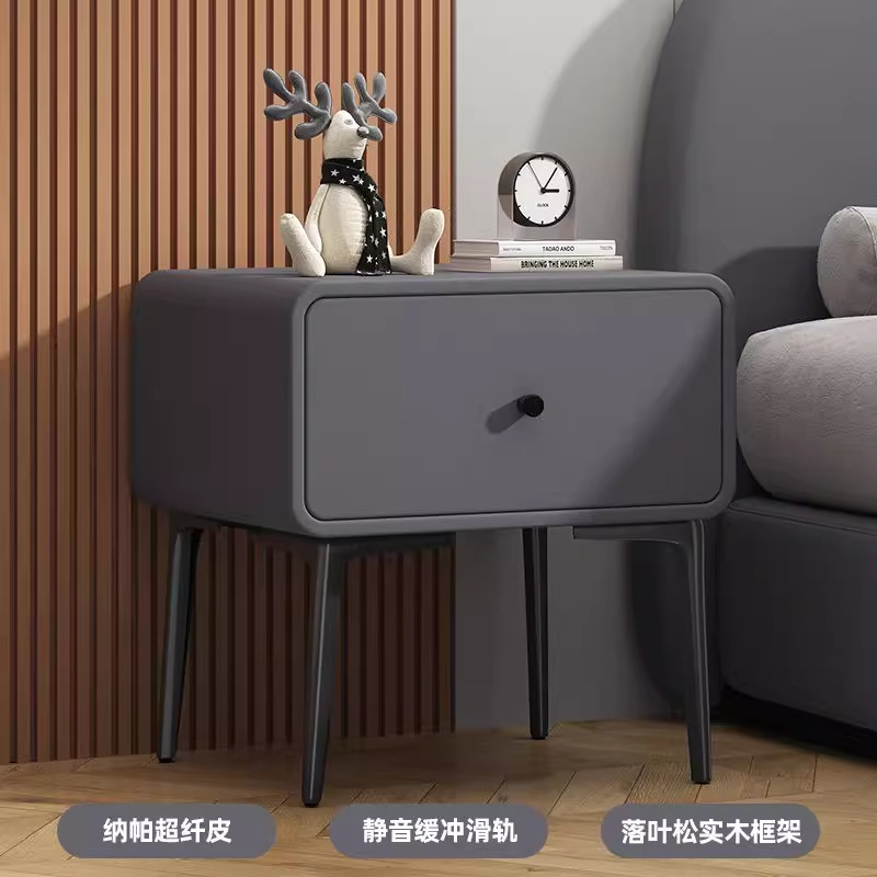 Solid Wood Bedside Table for Home Bedroom 2025 New Style Light Luxury High-End Small Cabinet Storage Integrated Bedside Table