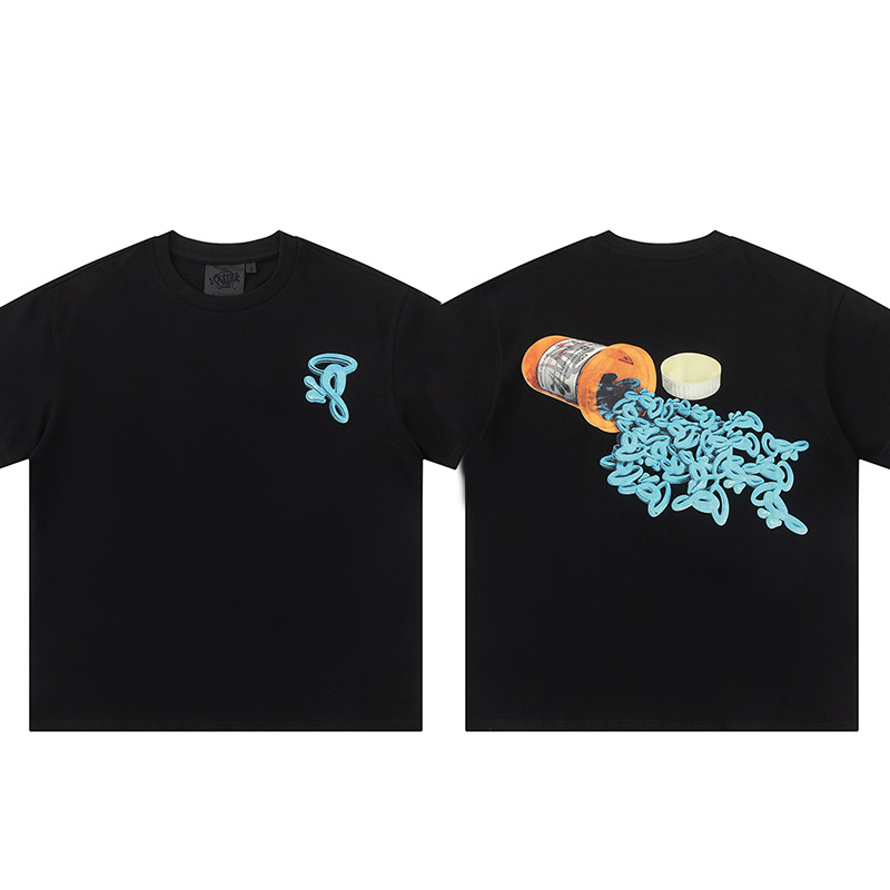 高品質SYnaWorldヒップホップフォームプリント半袖カジュアルルーズTシャツハイストリートショーツSyna Word