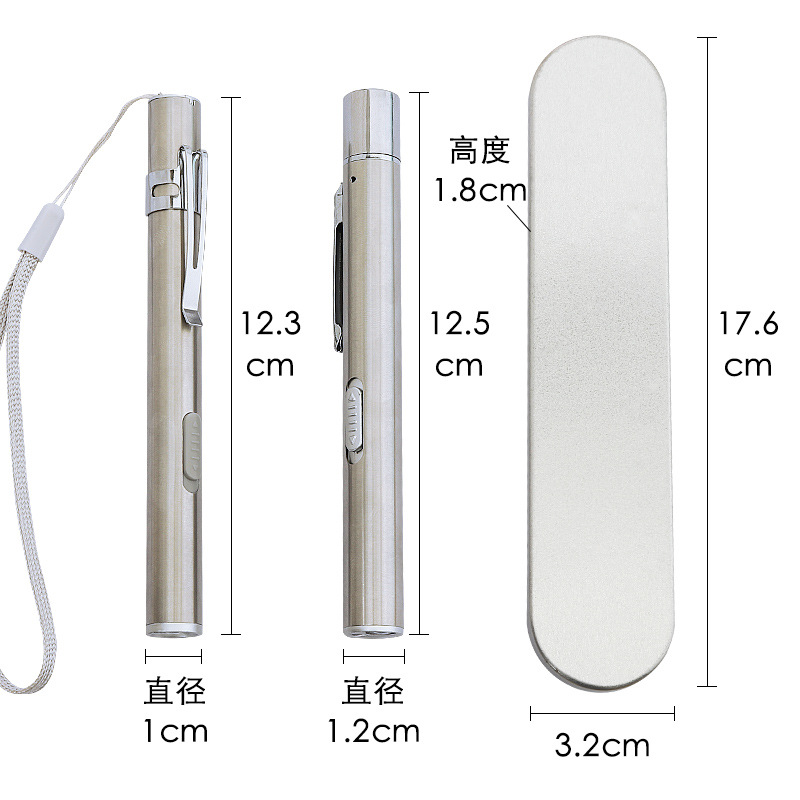 Lámpara de lápiz de alumno de enfermera, médico, examen matutino de niños, oftalmología, oído, nariz y garganta, lámpara oral, linterna pequeña de doble luz amarilla y blanca