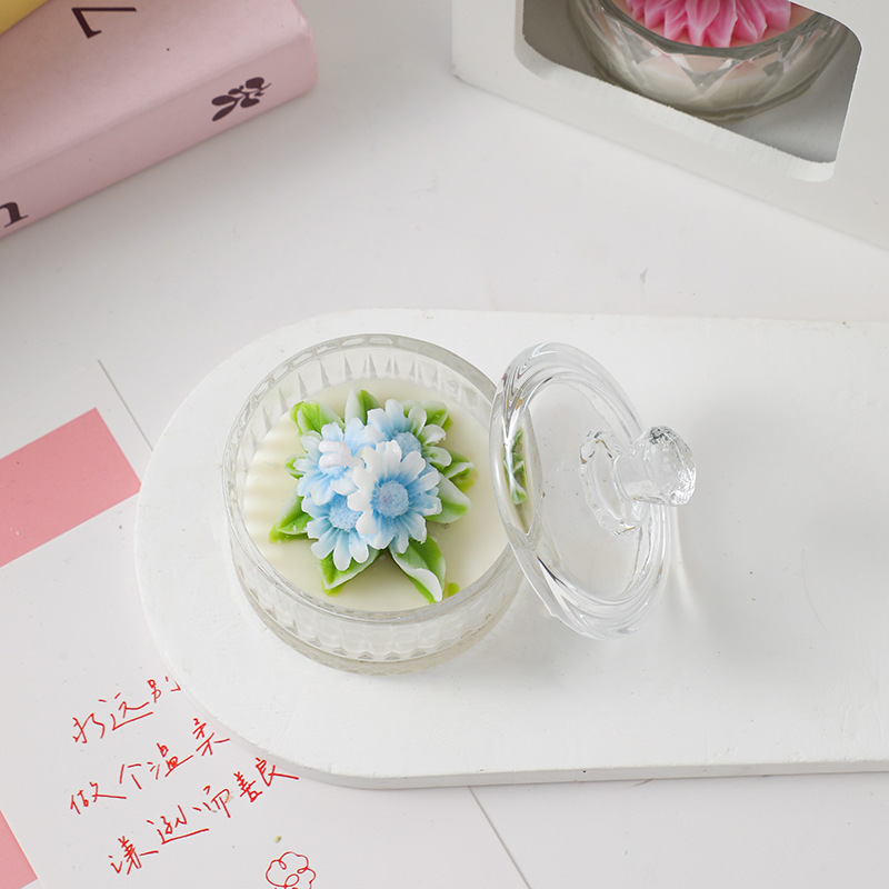 ins小雏菊花朵造型香薰杯蜡diy拍摄道具洋甘菊蜡烛情人节礼品|undefined