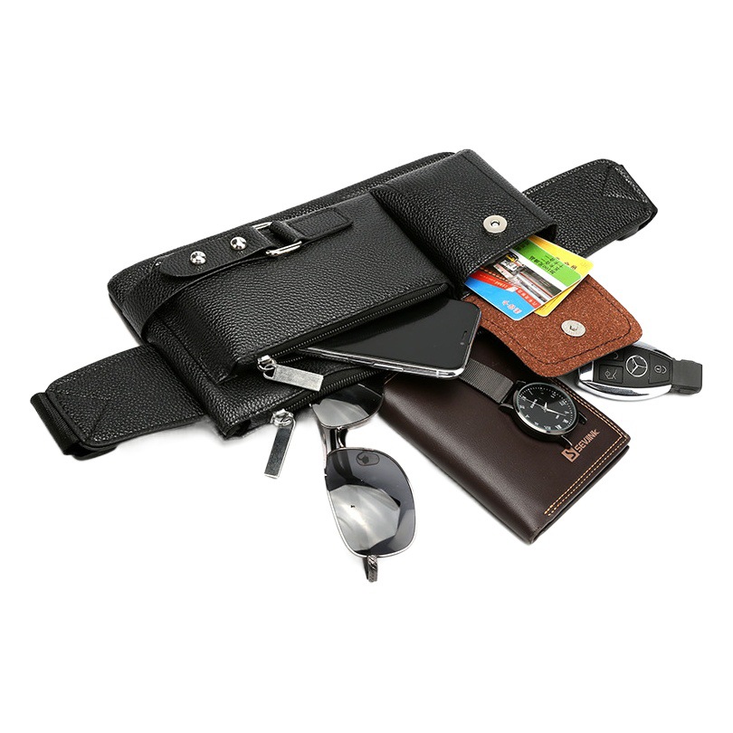 Bolso de cuero de los hombres de negocios casual deportes crossbody bolso de la cintura impermeable multi-capa hombro de cuero de la PU bolso de pecho