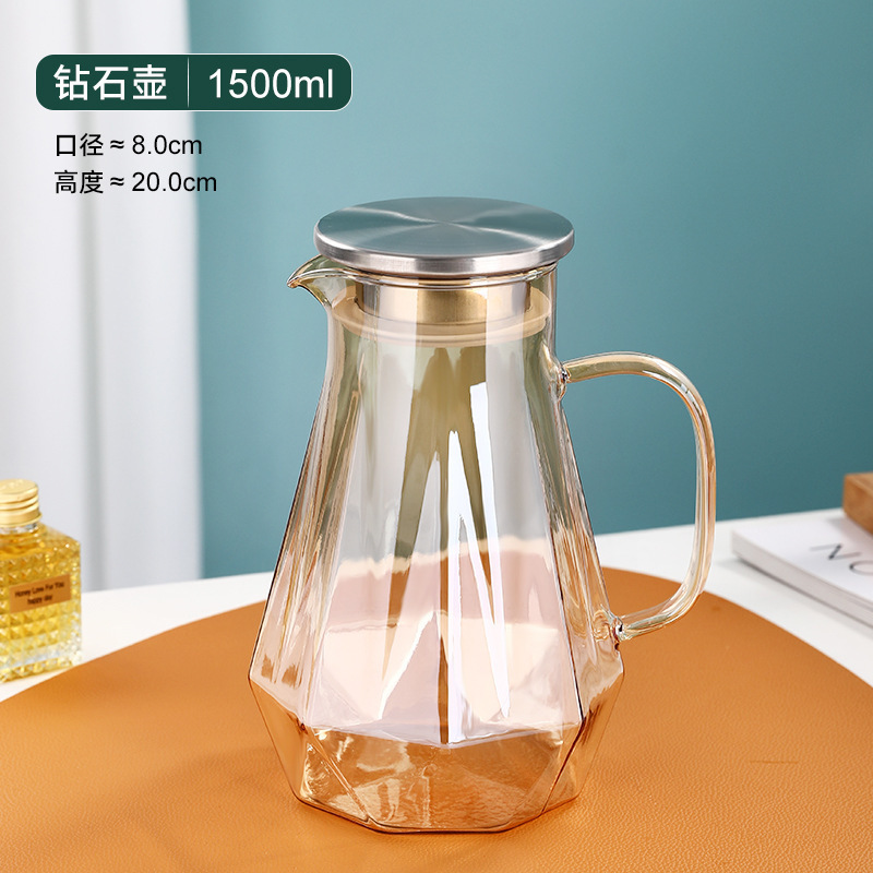 冷水壶玻璃凉水壶大容量家用耐高温泡茶套装白开水瓶耐热茶壶扎壶|undefined