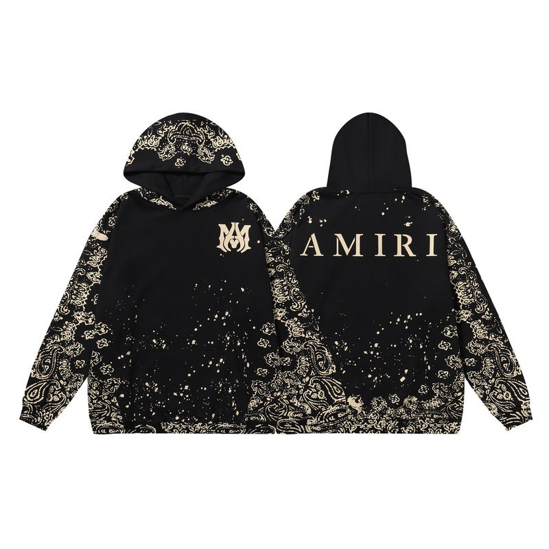 2024 autumn and winter new A @ MI golden cashew flower letter pattern hooded vests for men and women with a generation of hair