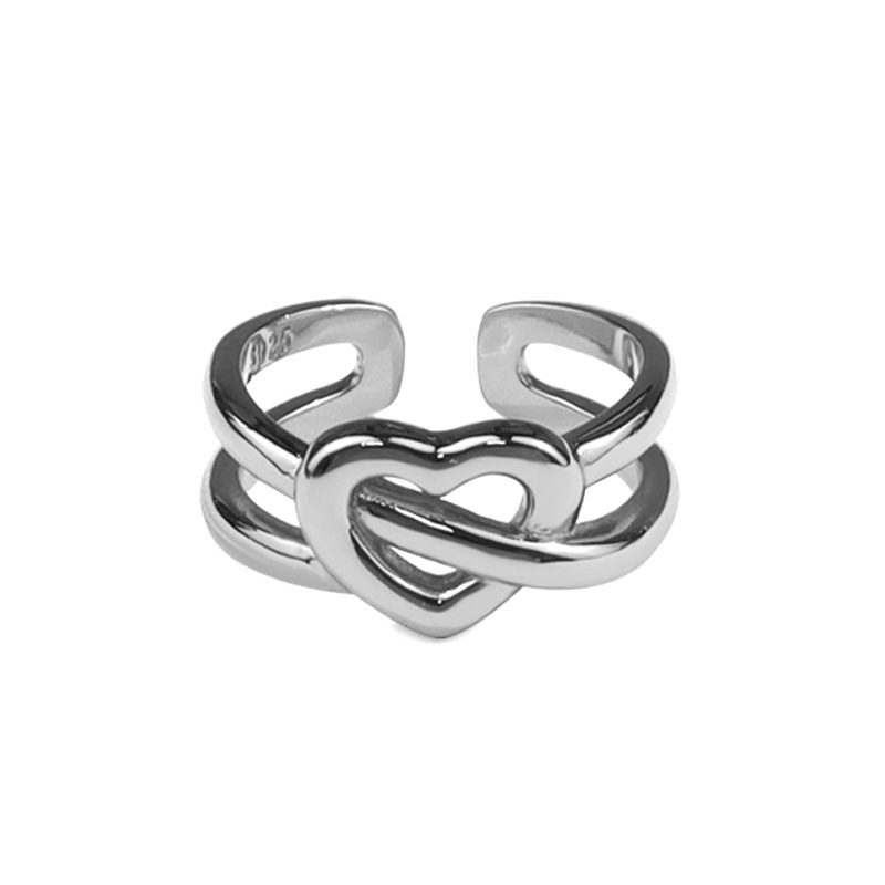 Trendy Simple Fashion Hollow out Cord for Braiding Ring Female Creative New Love Cross Girl Ring European and American Jewelrypicture13