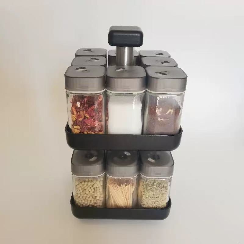 Condimento transfronterizo utensilios de cocina ajuste de tres agujeros caja de condimento sellado giratorio condimento frasco de pimienta para artículos de cocina