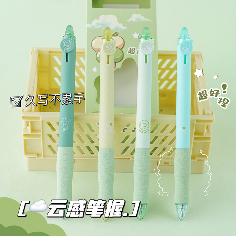 (2개) 지우개펜 젤펜 학생 소프트 그립 프레스 총알 헤드 핫 지우개펜 블랙 크리스탈 블루 지우개펜