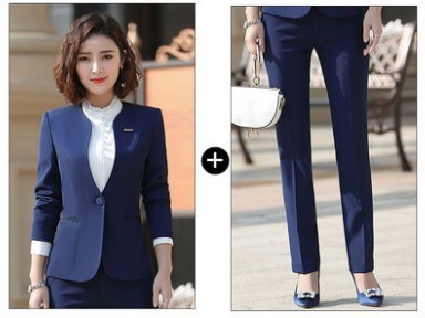 블루 코트 + 바지