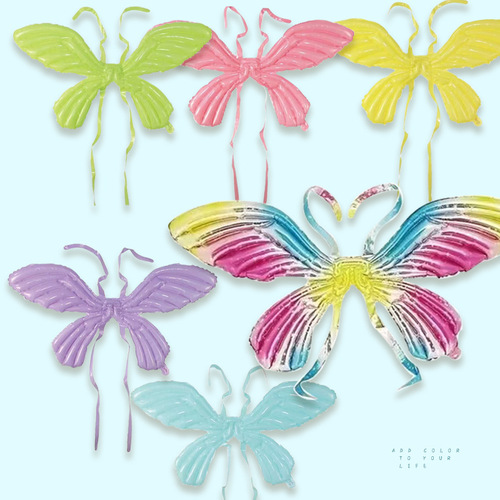 Internet celebrity butterfly wings balloon children's birthday party inflatable decoration props stall toys aluminum film balloon wholesale