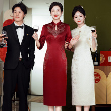 春秋妈妈婚宴礼服高贵年轻平时可穿洋气喜婆婆婚宴装旗袍连衣裙