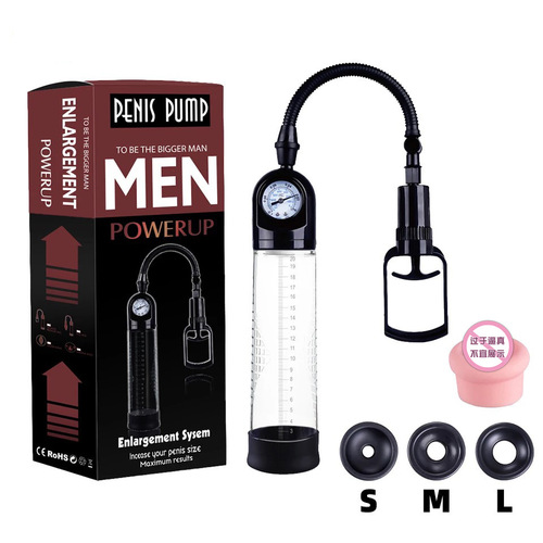 Men's negative pressure vacuum penis trainer stretching exerciser JJ pull rod with watch thick suit meat ball airplane cup