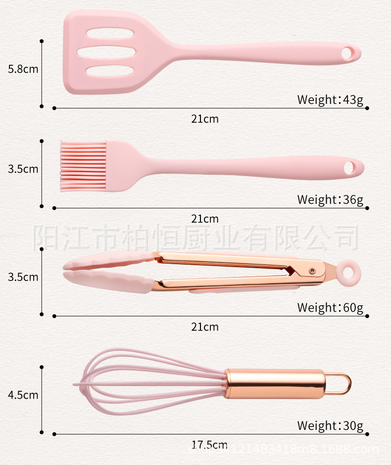 Mini silikon mutfak eşyaları seti 10 parçalı yüksek sıcaklığa dayanıklı silikon spatula yağ fırçası bebek maması kaşığı mutfak eşyaları
