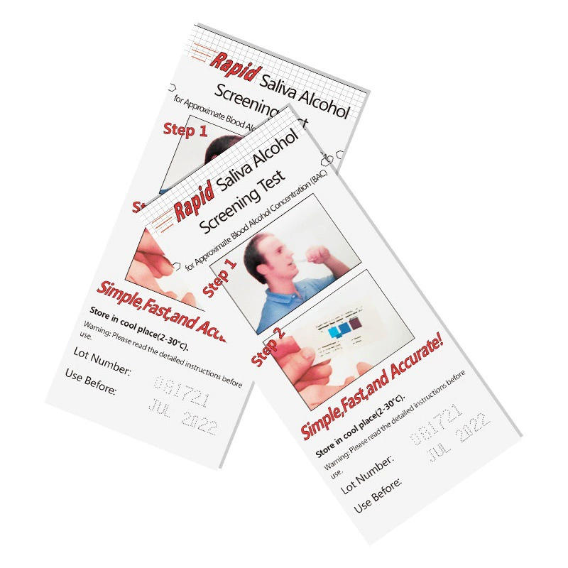 Одноразовые профессиональные тест-полоски для проверки на алкоголь Huayue — быстрые, безопасные, гигиеничные, точные и высокоточные для анализа слюны.