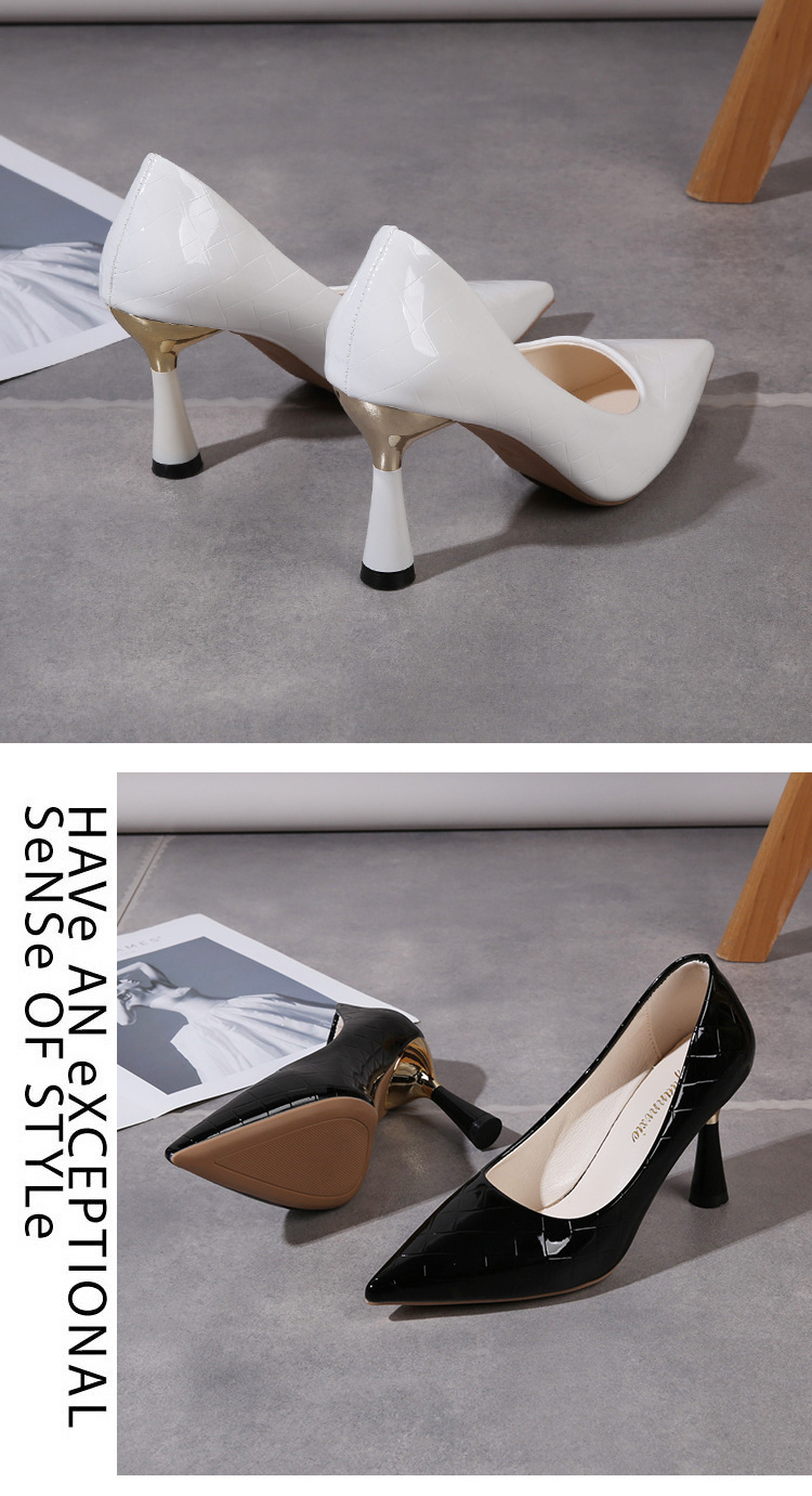 High Heels Damenschuhe Kindermode beliebte neue Frühjahr und Herbst spitze dünne Fersen sexy flacher Mund der einzelnen Schuhe Frauen_voghion.com