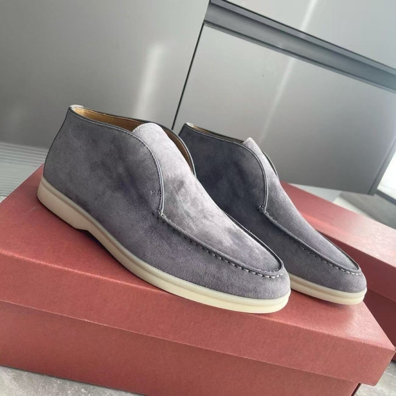 Kişi üçün yumşaq dəri ayaqqabı, rahat slip-on loafer