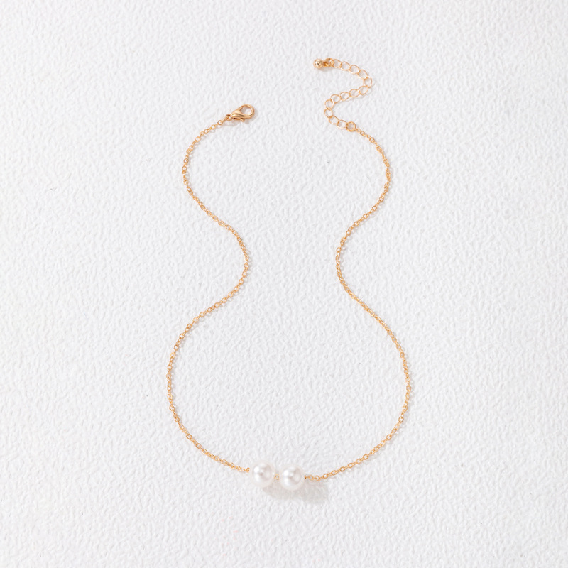 Modeschmuck Perlenkette einlagige geometrische einfache Schlsselbeinkettepicture4