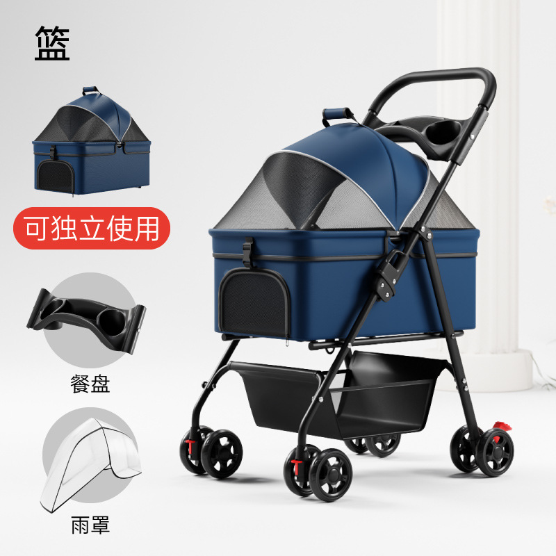 Carrito Separable para Mascotas Metal Plegable para Perros y Gatos Viajes