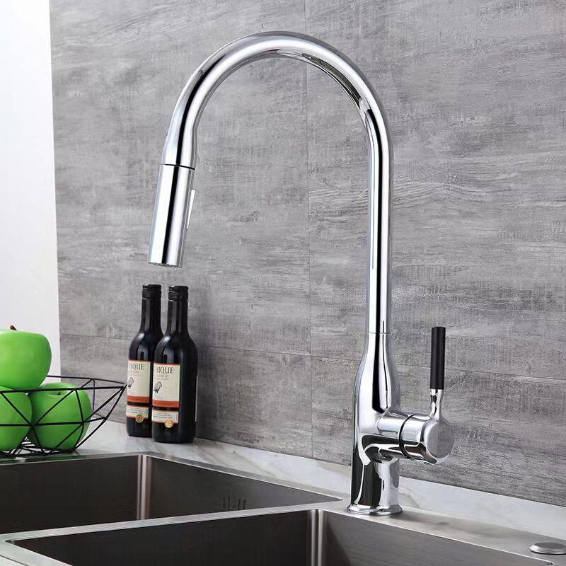 Kitchen All-Copper Pull-Out Guanyin Bottle Faucet Supercharged Universal Telescopic Rotating Hot and Cold Faucet Dish Basin Kitchen All-Copper Pull-Out Guanyin Bottle Faucet Supercharged Universal Telescopic Rotating Hot and Cold Faucet Dish Basin
