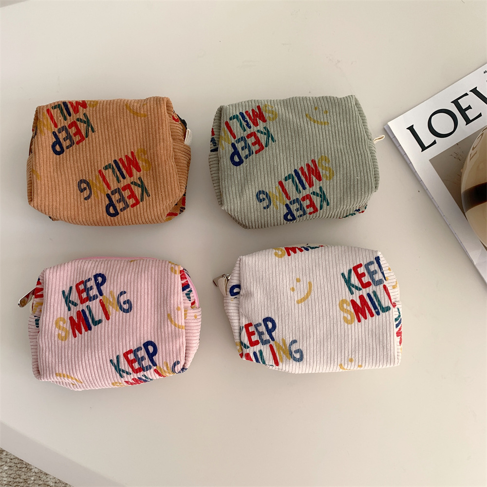 38182 ins retro Artistic pen case, corduroy fresh letter stationery box, student portable storage makeup bag undefined