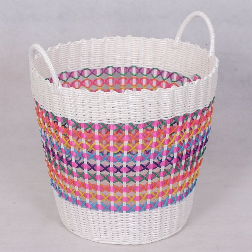 Light Luxury Dirty Clothes Storage Basket Laundry Basket Rattan Blue Box for Clothes and Toys Household Internet Celebrity Style Clothes Basket Bucket