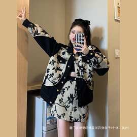 小香风套装女小个子感冬装裙子名媛气质小洋装两件套绣花纽扣
