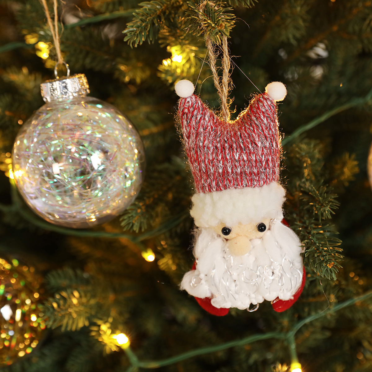 [Selección exclusiva] decoraciones de Navidad Santa colgante colgante de peluche calcetines de Navidad string colgante árbol de Navidad