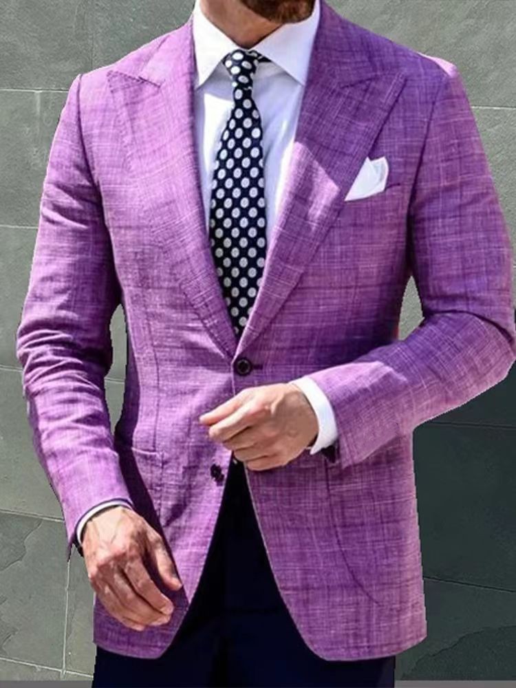 Nuevo comercio exterior transfronterizo primavera y otoño impresión digital reticular hombre traje casual traje casual chaqueta