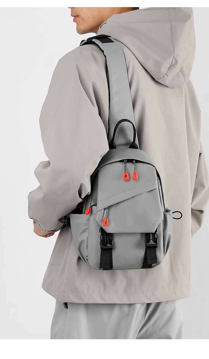 Trendy men's chest bag, crossbody bag, waterproof single-shoulder bag, cycling backpack, outdoor large-capacity men's bag, small bag, chest bag undefined