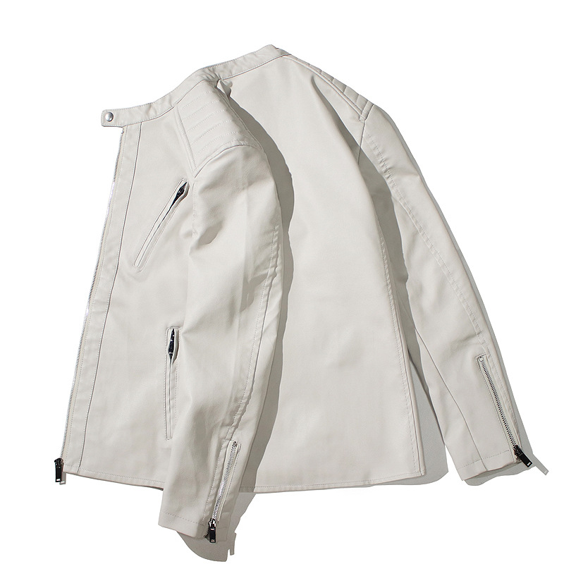 Chaqueta de cuero de comercio exterior transfronterizo hombre primavera y otoño estilo americano cuello de béisbol relajado chaqueta de cuero PU casual chaqueta de locomotora chaqueta
