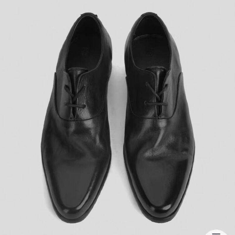 New men's business leather shoes, lace-up formal work shoes, cowhide single shoes, pointed toe, fashionable wedding shoes, cowhide leather New men's business leather shoes, lace-up formal work shoes, cowhide single shoes, pointed toe, fashionable wedding shoes, cowhide leather