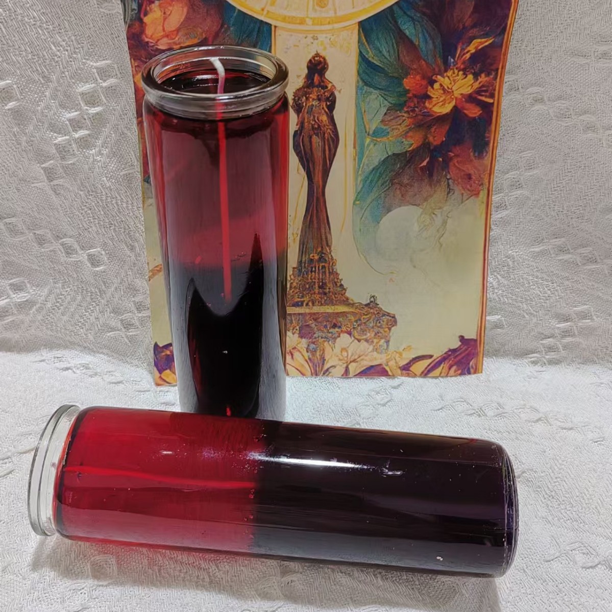 New Jelly Wax Multi-color Glass Cup Home Romantic Candle Aromatherapy Round Photo No Smell_voghion.com