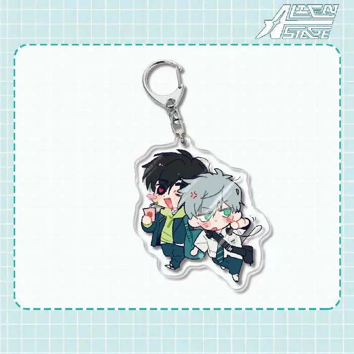 Acrylic keychain (Alien Stage) Mizi Sua, double‑sided 6 cm, metal ring & clasp