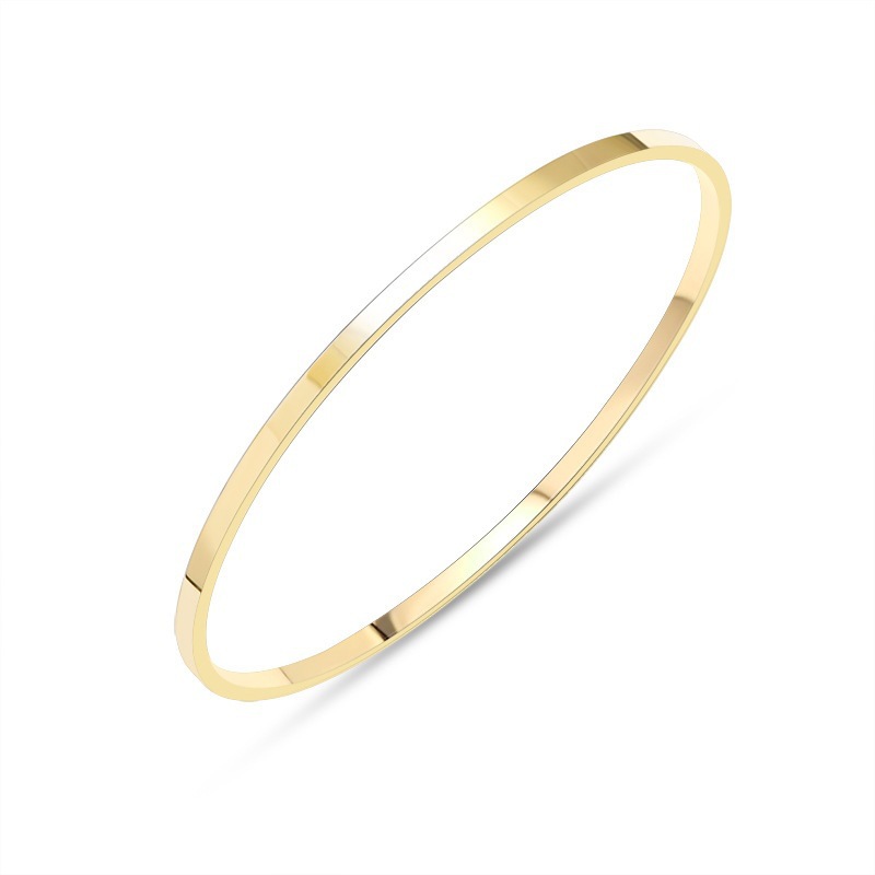 Círculo de moda europeo y americano, pulsera exagerada de lujo ligero, acero de titanio femenino, pulsera de círculo de espejo que no se desvanece, joyería simple personalizada