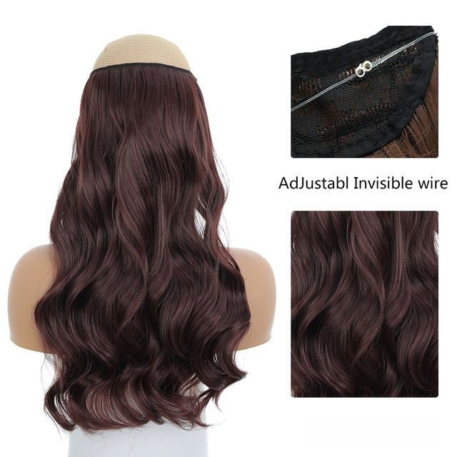 Comercio exterior Europa y América peluca una pieza de extensión de cabello de línea de pescado femenina peluca invisible alambre de alta temperatura image 15