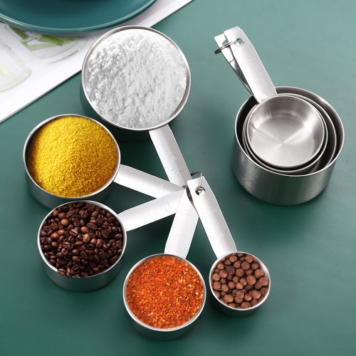 4-Piece Measuring Spoon Set Wholesale from Manufacturer: Creative Instagram-Inspired Kitchen & Baking Supplies – Large-Capacity Stainless Steel Measuring Cups with Precise Measurements
