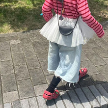 新款韩版女童网纱叠穿半身裙儿童芭蕾短裙宝宝屁帘蕾丝公主裙纯色