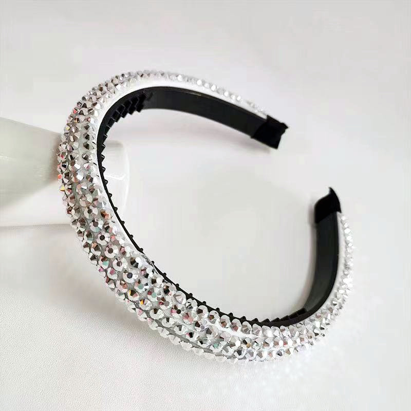 发箍细边水晶多色银色