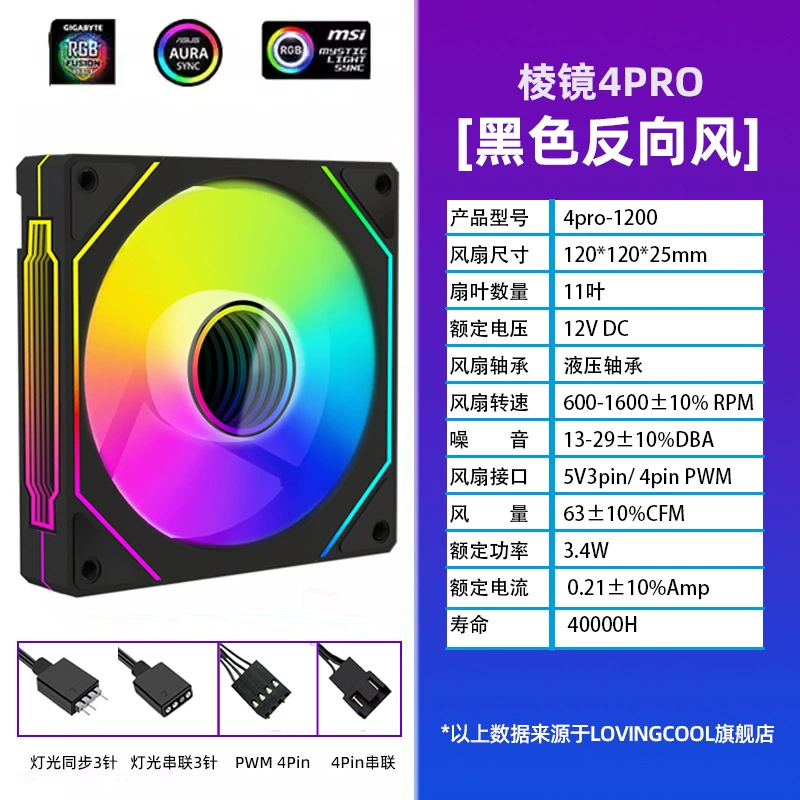 Prism laptop pro бесшумный воздушный вентилятор, 12 см