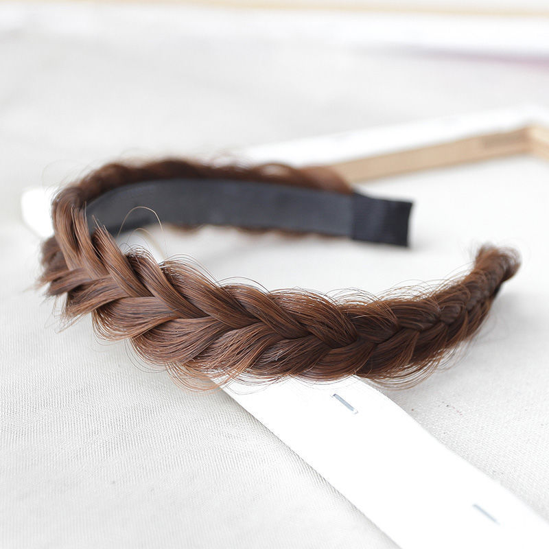 Peluca mujer Twist trenza de hueso de pescado banda para el cabello diadema antideslizante dentada borde ancho pelo presionando tocado nuevo todo partido accesorios para el cabello