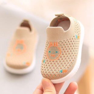Spring and autumn baby mesh shoes breathable summer men's non-slip knitted shoes 0-2 years old baby toddler shoes female children's soft bottom mesh