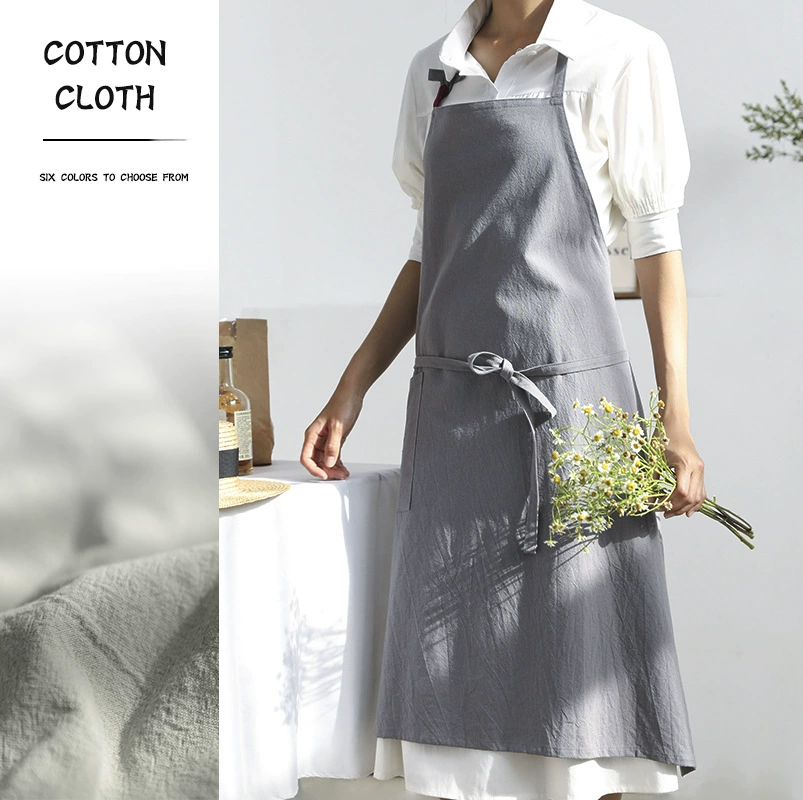 Оптовая Продажа с фабрики трансграничная Внешняя торговля хлопковый и Льняной Фартук для печати логотипа Корейский Японский трансграничный Художественный Цветочный магазин живопись фартук