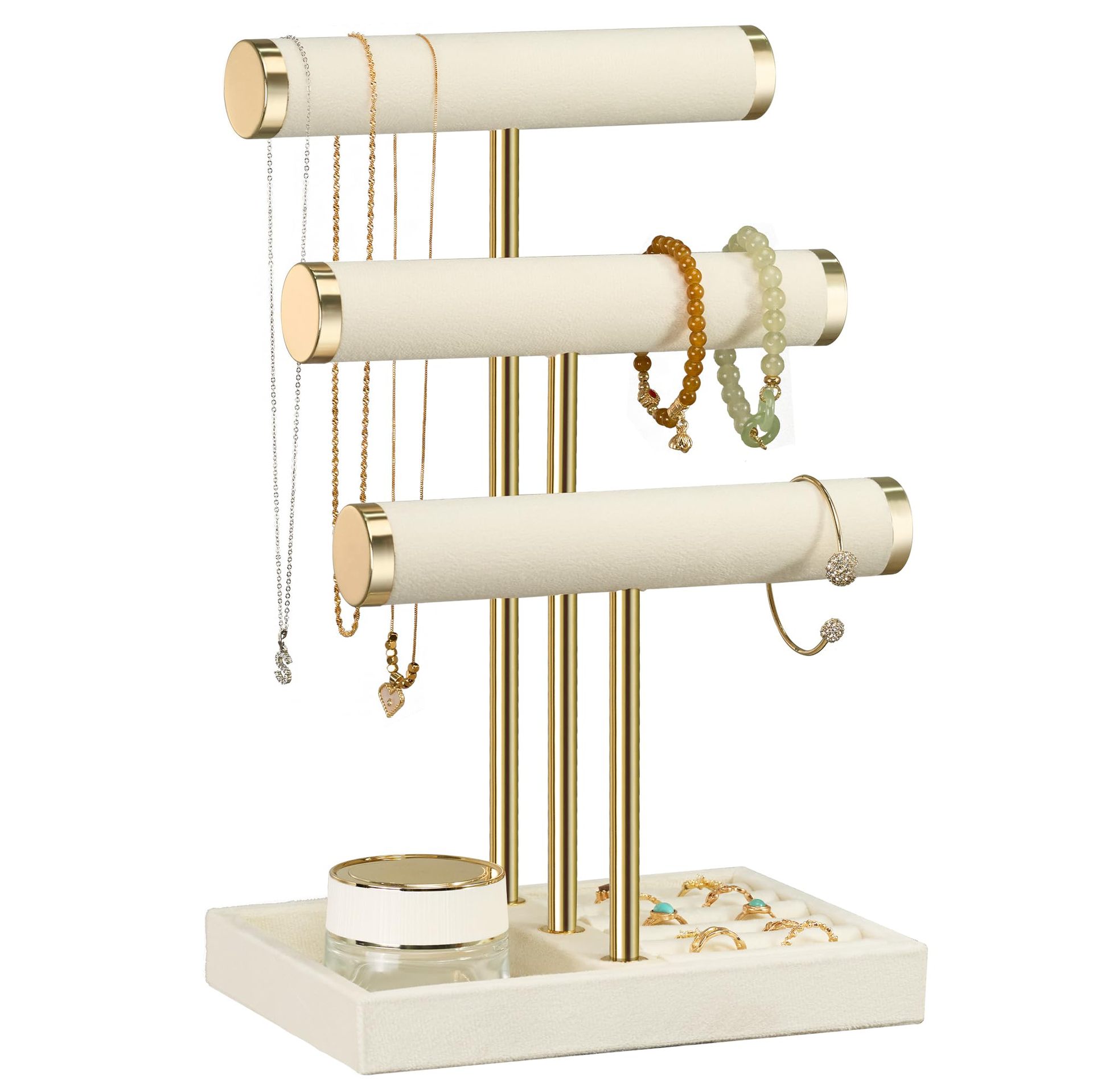 Cross-Border Bracelet Jewelry Display Stand, Necklace Jewelry Rack, Hair Accessories and Cosmetics Storage Rack, White Iron Jewelry Display Stand