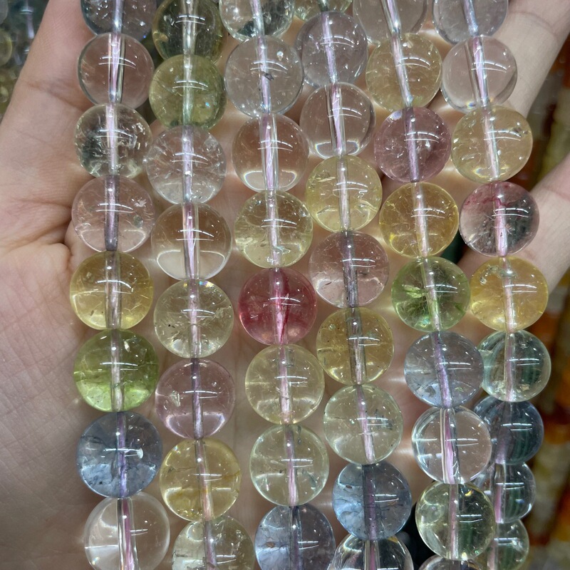 high quality k9 multi-color synthetic crystal round beads ghost flower crystal loose beads diy jewelry accessories wholesale