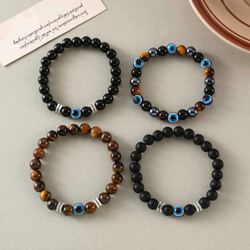 Temu Amazon TK cross-border best-selling Devil's Eye mixed bracelet, blue-eyed tiger eye stone bracelet, beaded bracelet Temu Amazon TK cross-border best-selling Devil's Eye mixed bracelet, blue-eyed tiger eye stone bracelet, beaded bracelet